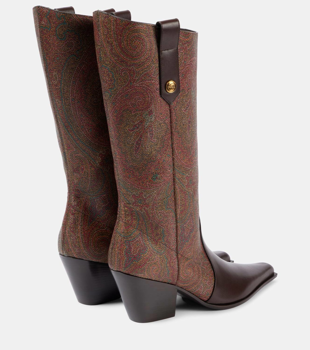 Etro Paisley jacquard knee-high boots