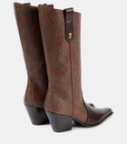 Etro Paisley jacquard knee-high boots