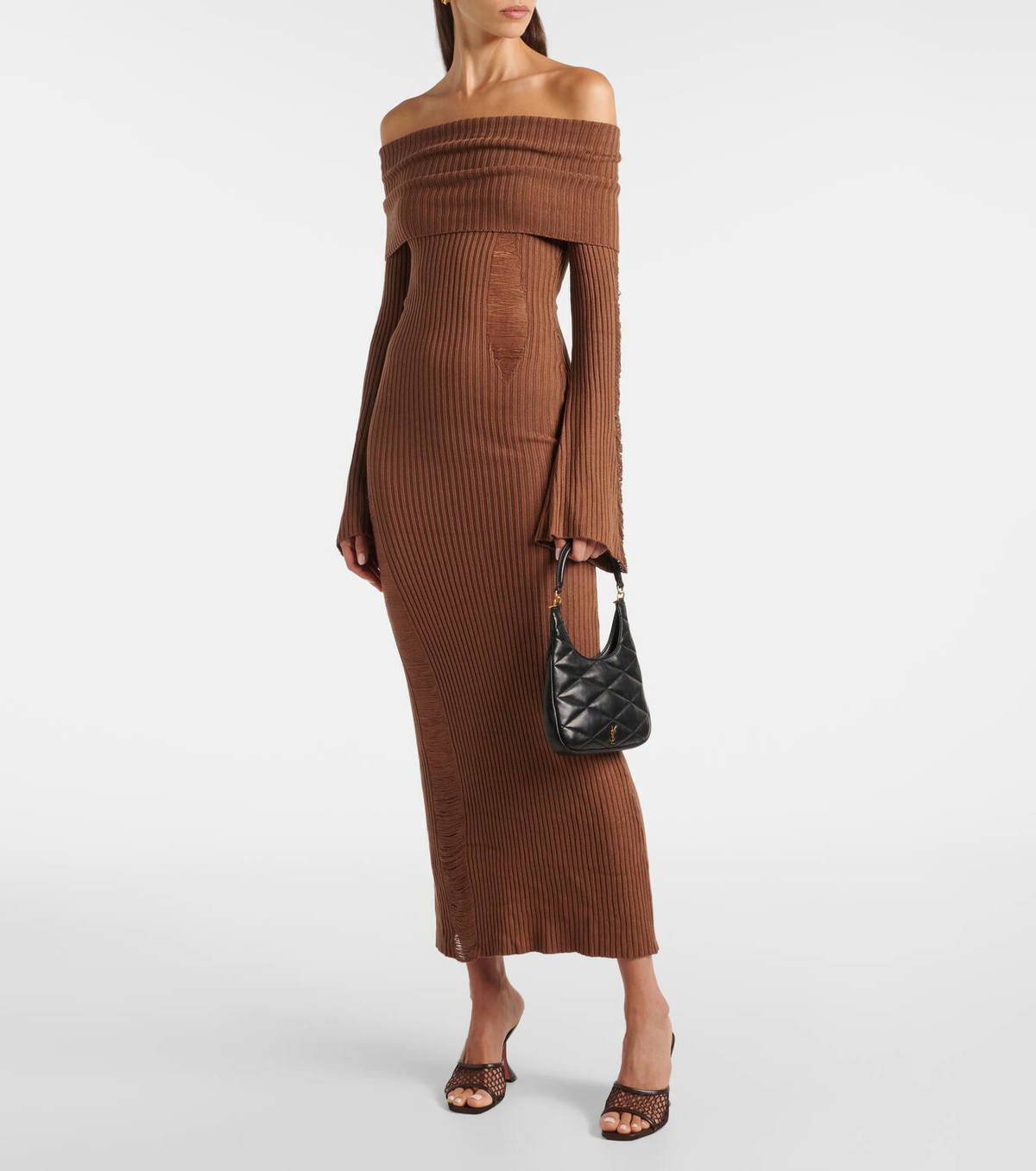 hardware maxi dress Kinsley Slinky Maxi Dress With Hardware - Black