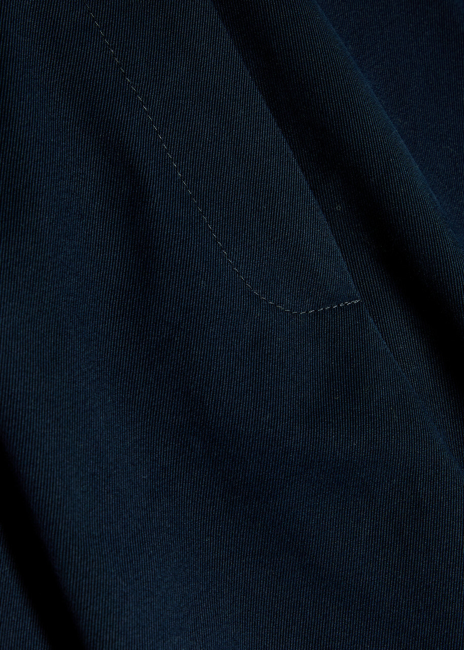Studio Nicholson Peached Wide-leg Cotton-twill Trousers Navy