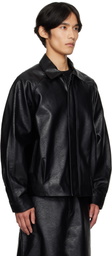 LE17SEPTEMBRE Black Grained Faux-Leather Jacket