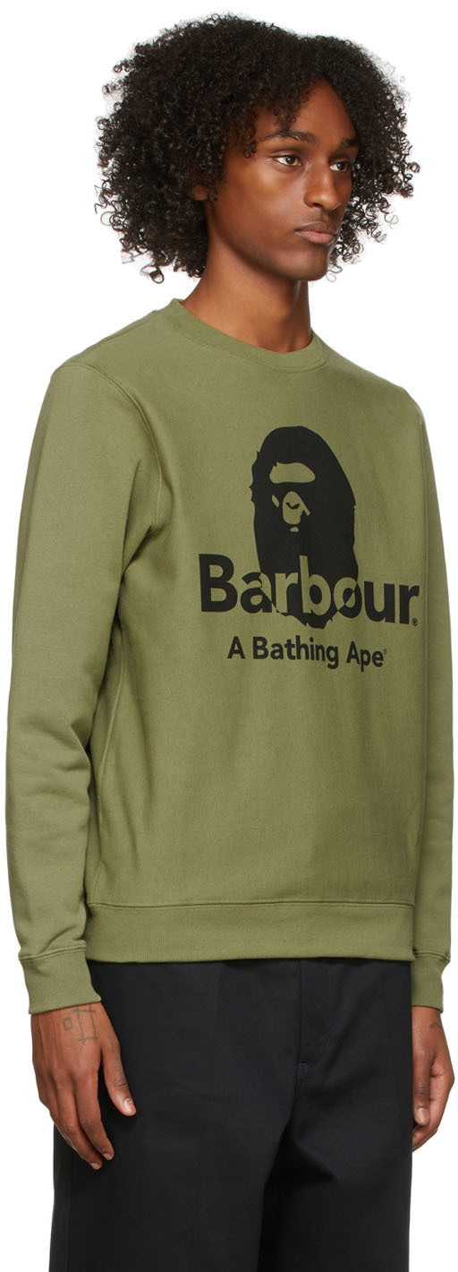 BAPE Khaki Barbour Edition Sweatshirt A Bathing Ape