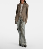 Rick Owens Hollywood virgin wool-trimmed leather blazer