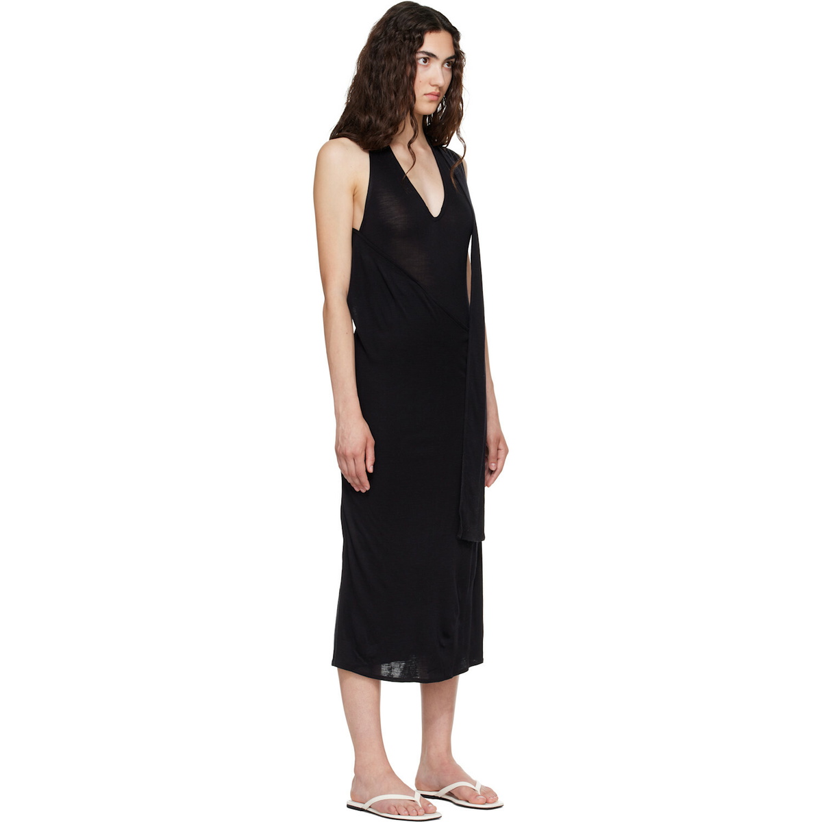 Belle Anna Black Duo Midi Dress