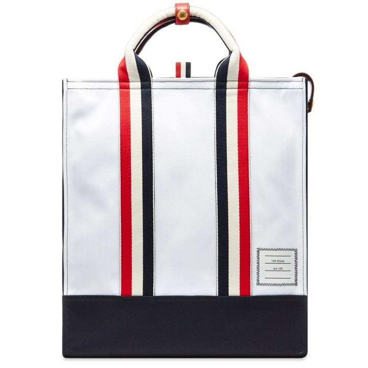 Photo: Thom Browne Canvas & Pebble Grain Leather Lined Tote
