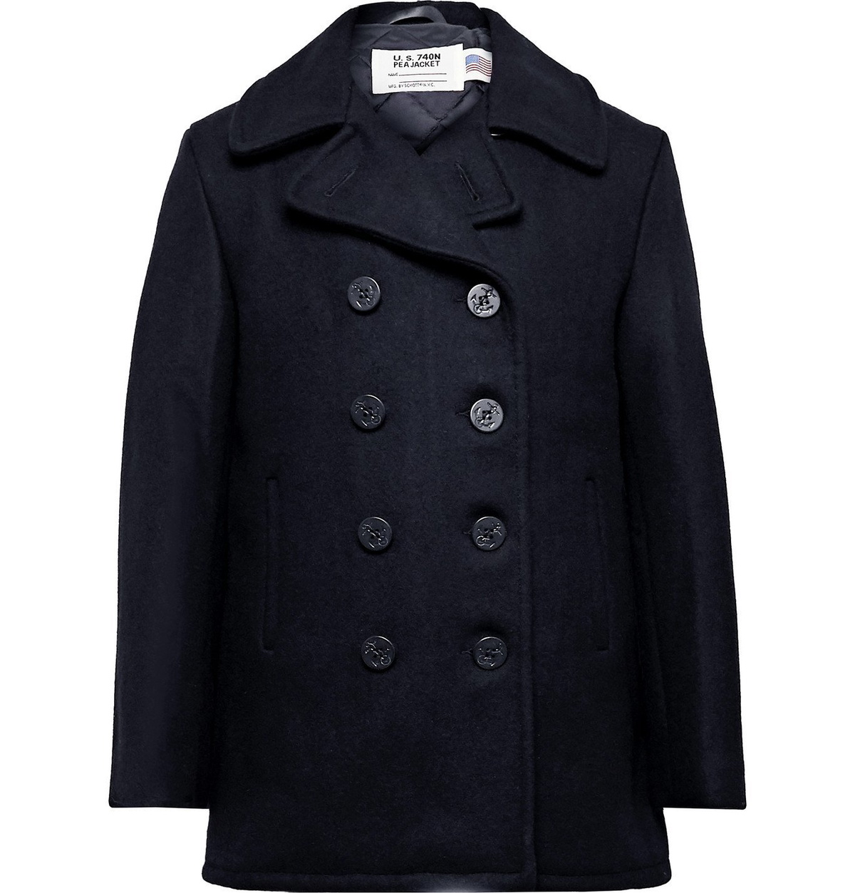 Schott - Melton Wool-Blend Peacoat - Blue Schott
