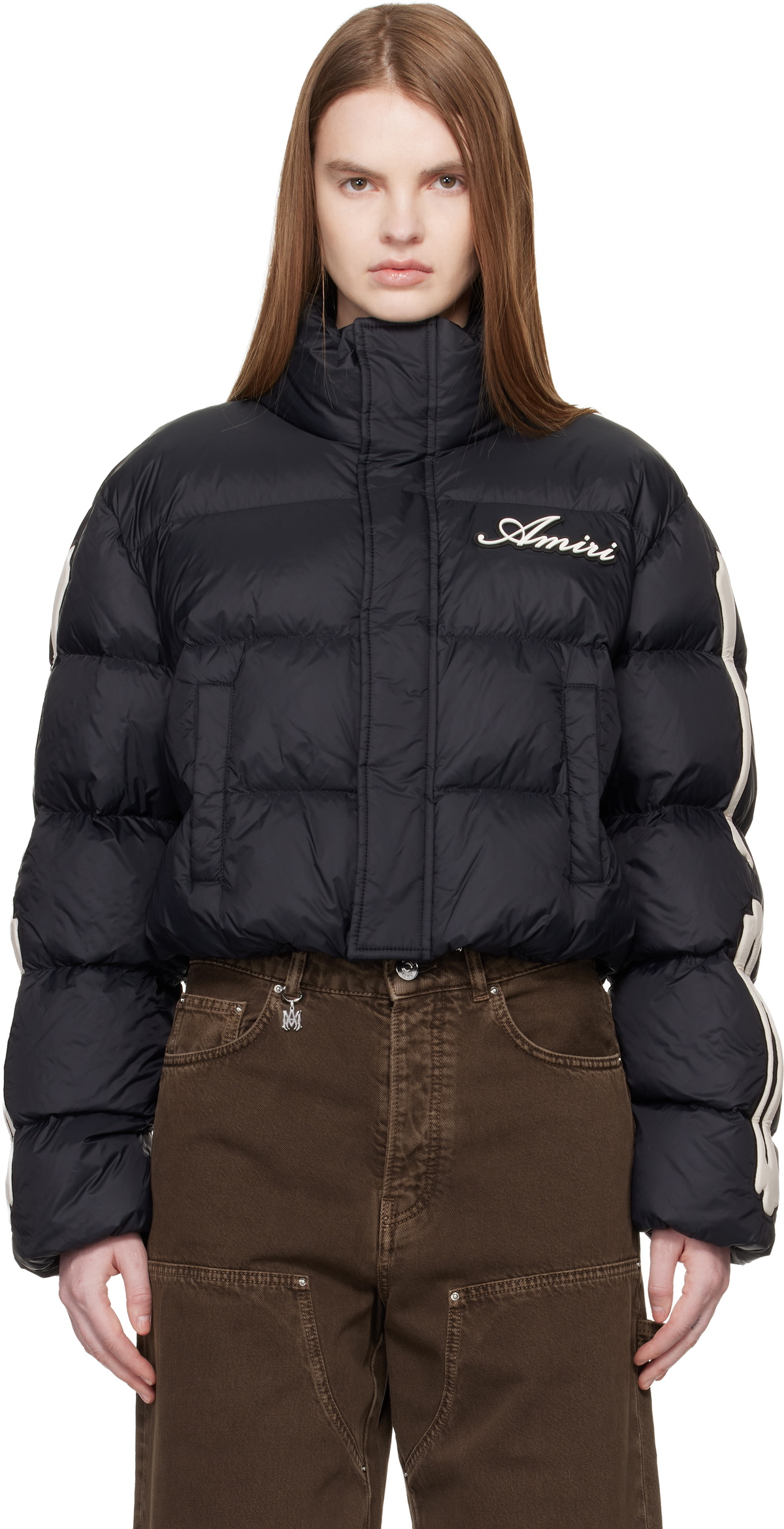 AMIRI Black Bones Cropped Down Jacket