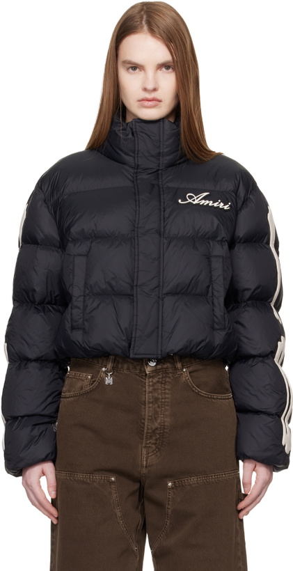 Photo: AMIRI Black Bones Cropped Down Jacket