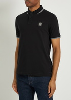 Stone Island Piqué Cotton Polo Shirt Black