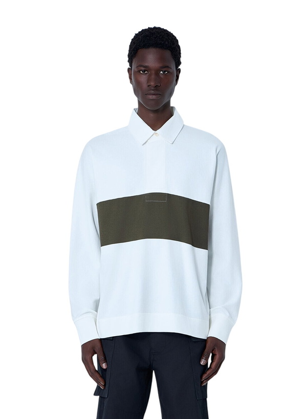 Photo: Margaret Howell Panelled Long Sleeve Polo Shirt