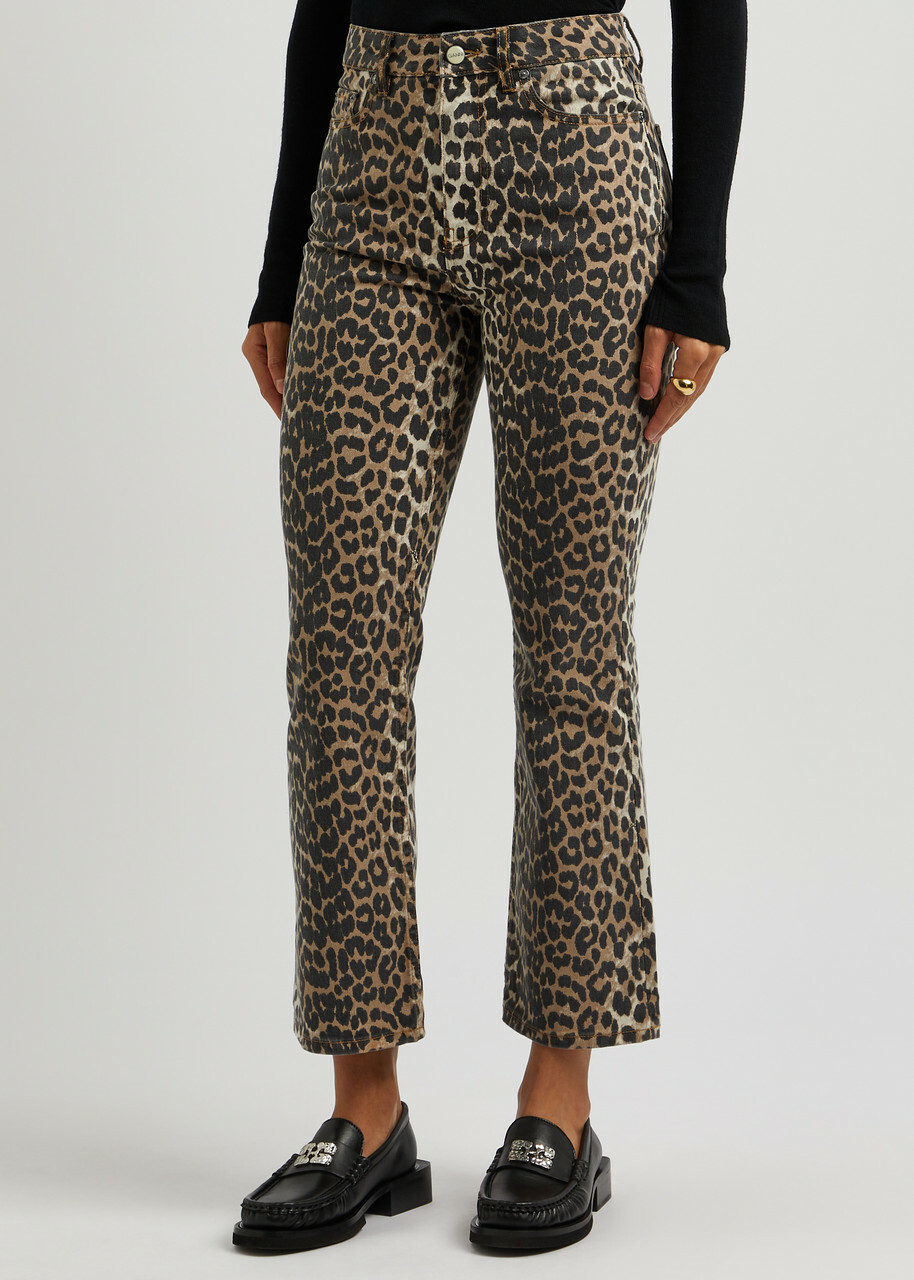 Ganni Betzy Leopard-print Flared Jeans GANNI
