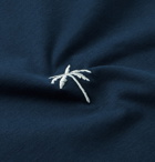 Desmond & Dempsey - Embroidered Cotton-Jersey Pyjama T-Shirt - Navy
