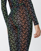 Pinko Lightweight Love Birds Monogram Print Leggings Black/Multicoloured