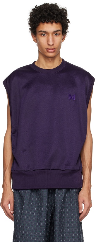 Photo: NEEDLES Purple Embroidered Tank Top