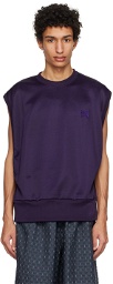 NEEDLES Purple Embroidered Tank Top