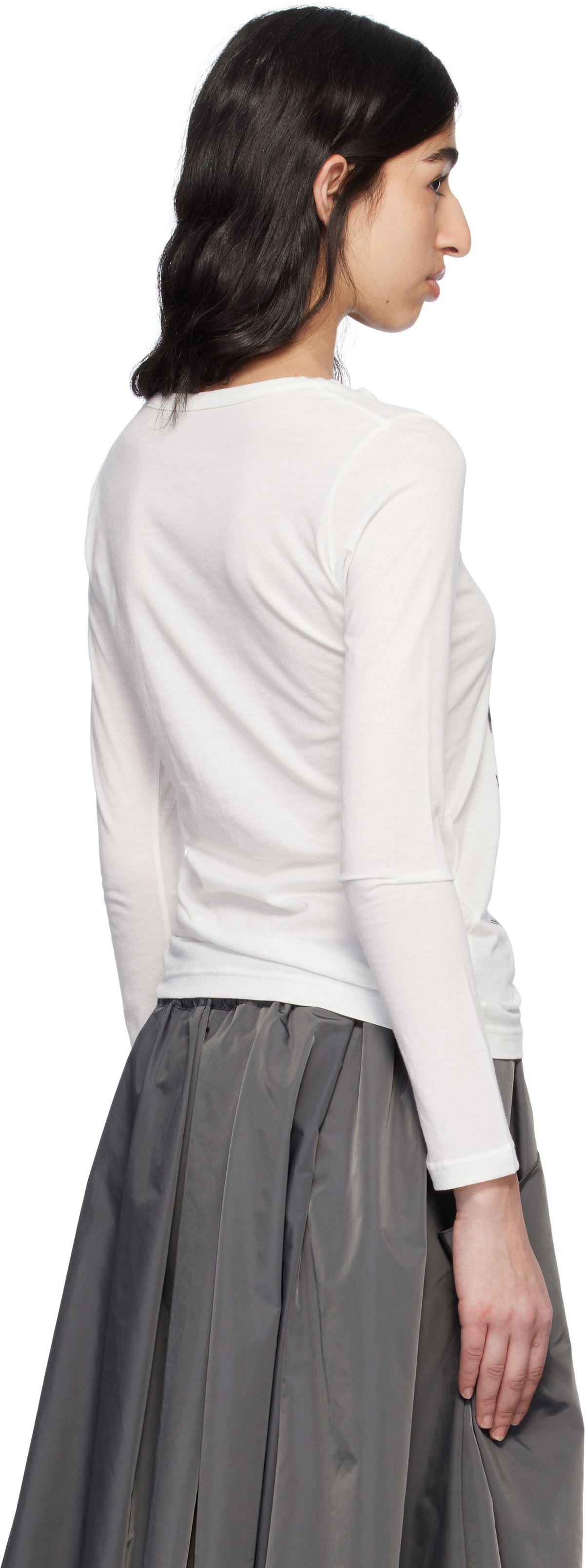 YOHJI YAMAMOTO White High Gauge Airy Jersey PT Long Sleeve T-shirt
