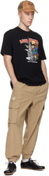 AAPE by A Bathing Ape Beige 'AAPENOW' Moonface Logo Jogger Cargo Pants