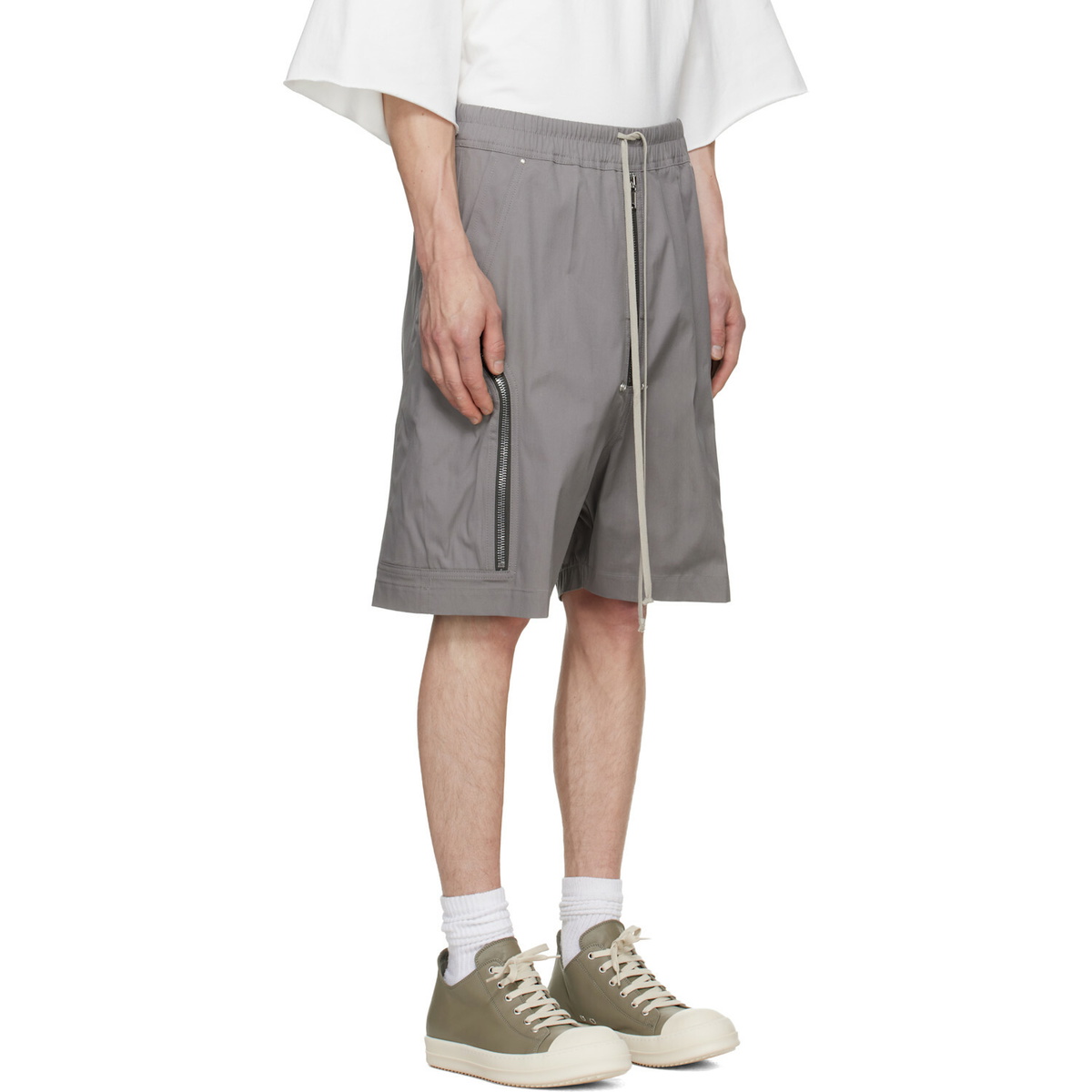 Rick Owens Gray Tower Heizer Cargo Shorts