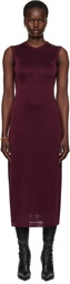 Ferragamo Burgundy Lurex Maxi Dress