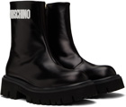 Moschino Black Gummy Ankle Boots