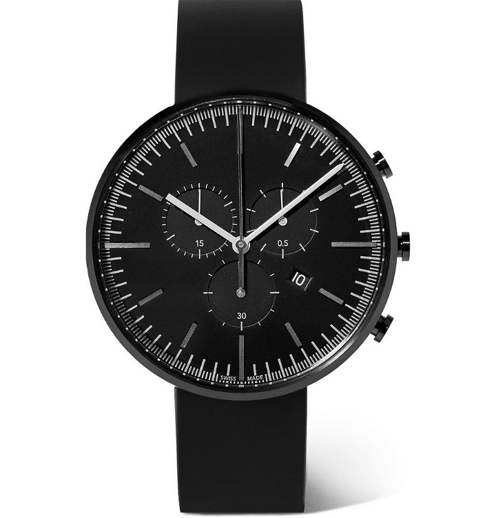 Photo: Uniform Wares - M42 Chronograph PreciDrive Stainless Steel And Rubber Watch - Black
