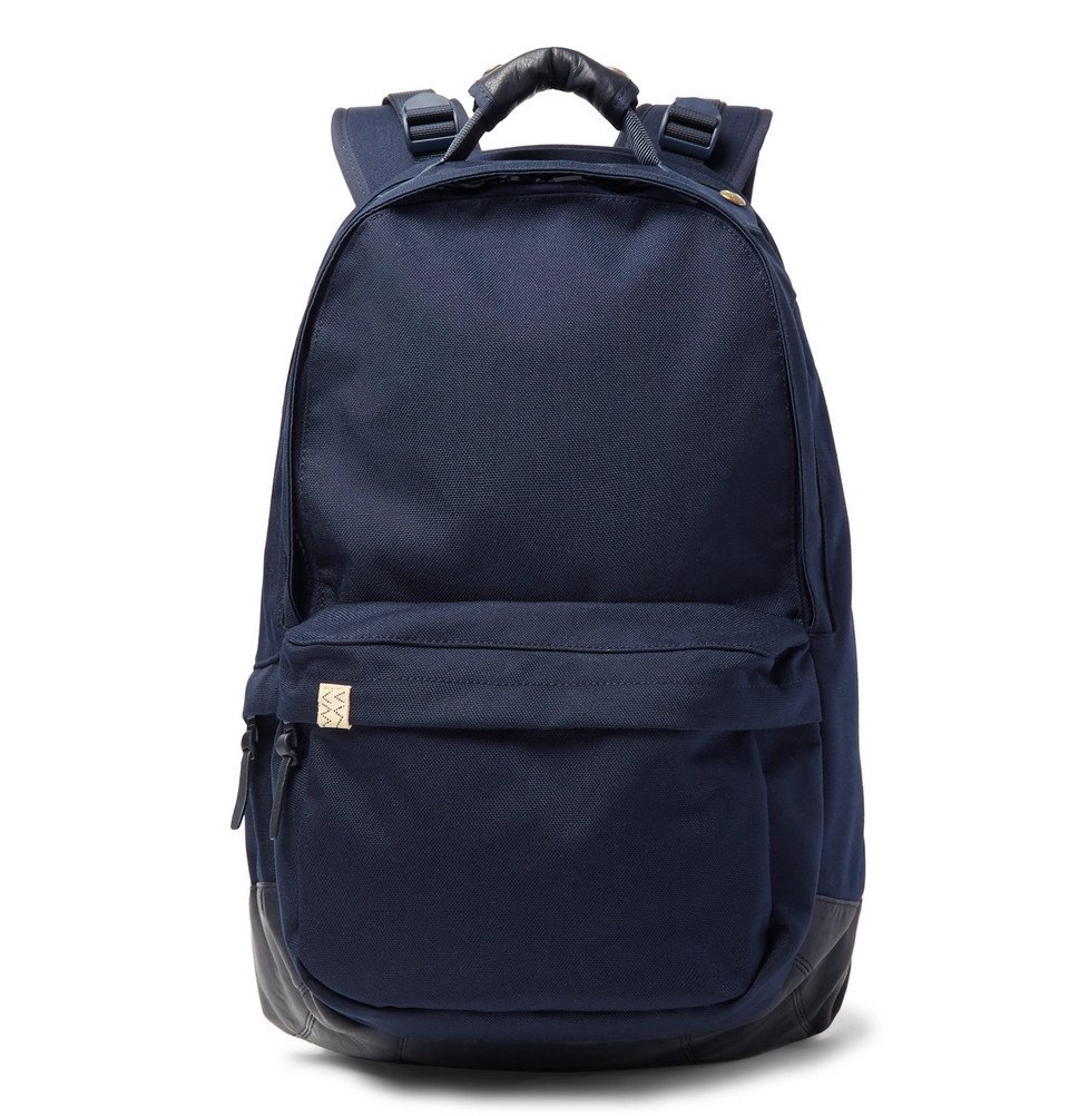 visvim - Leather-Trimmed CORDURA Backpack - Men - Navy Visvim