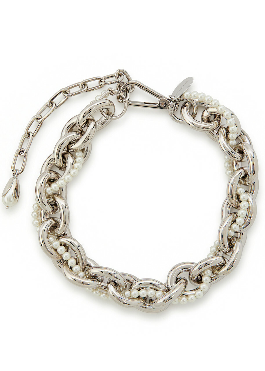 Simone Rocha Faux Peal-embellished Chain Necklace - Pearl - One Size