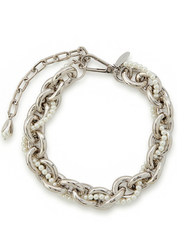 Photo: Simone Rocha Faux Peal-embellished Chain Necklace - Pearl - One Size