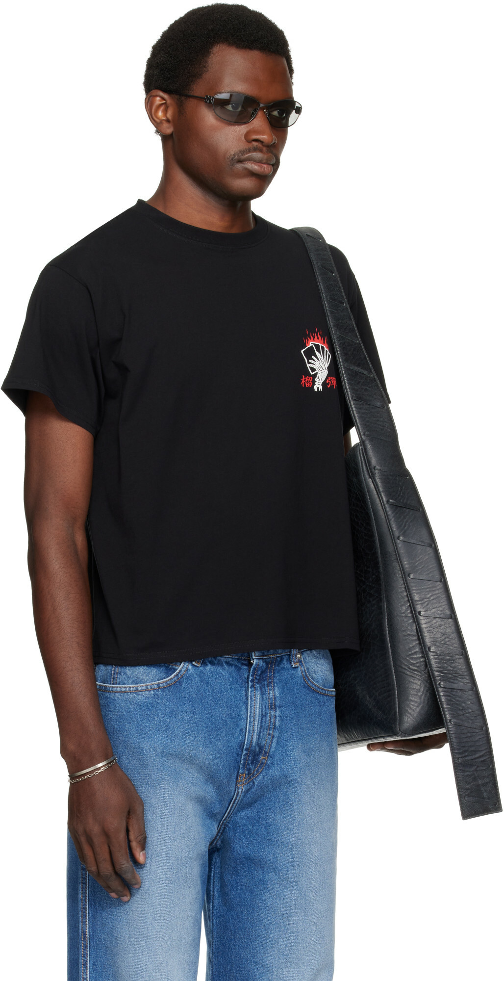 LU'U DAN Black Blacklisted Box T-shirt