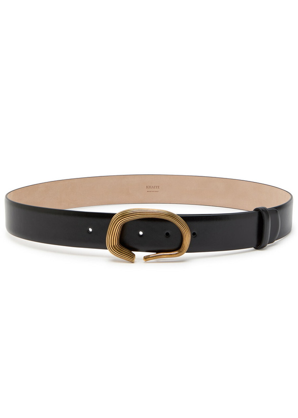 Photo: Khaite Santa Fe Leather Belt Black