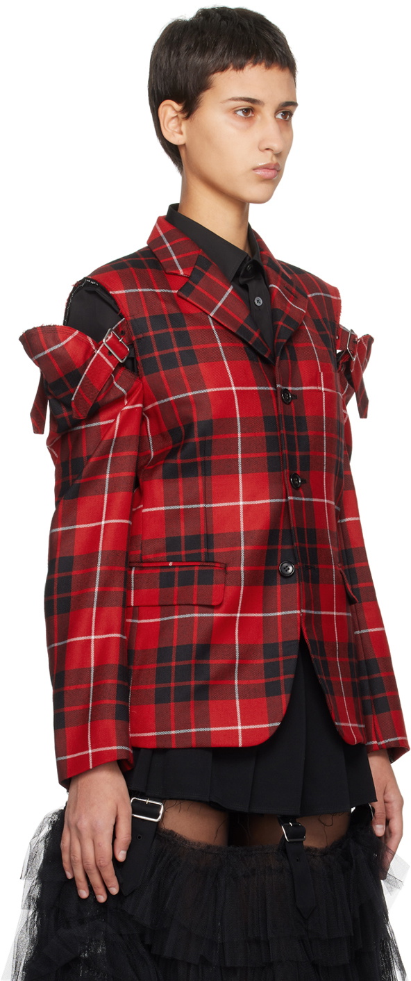Black Comme des Garçons Red Check Blazer