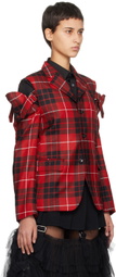 Black Comme des Garçons Red Check Blazer