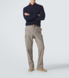 Brunello Cucinelli Leather-trimmed suede sneakers