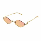 Gucci Eyewear Gg1604s Linea Gg Logo 004 Gold Yellow Sunglasses