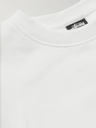 Stussy - Logo-Print Cotton-Blend Jersey Sweatshirt - White