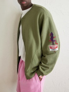 Cherry Los Angeles - Logo-Embroidered Cotton-Jersey Zip-Up Sweatshirt - Green