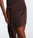 De La Vali Belted embellished minidress