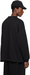 Fear of God ESSENTIALS Black Crewneck Long Sleeve T-Shirt