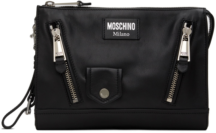 Photo: Moschino Black Biker Calfskin Pouch