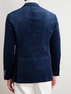 Brunello Cucinelli - Double-Breasted Cotton-Blend Corduroy Blazer - Blue