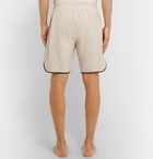 Hugo Boss - Piped Mélange Stretch-Cotton Jersey Drawstring Shorts - Beige