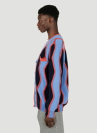 Kenzo - Wavy Striped Cardigan in Blue