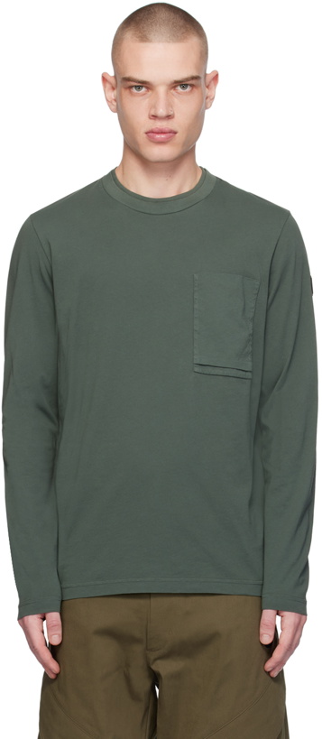 Photo: Moncler Green Patch Pocket Long Sleeve T-Shirt