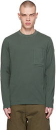 Moncler Green Patch Pocket Long Sleeve T-Shirt