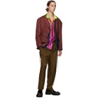 Marni Brown Tropical Wool Tapered Trousers