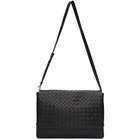 Bottega Veneta Black Medium Intrecciato Messenger Bag