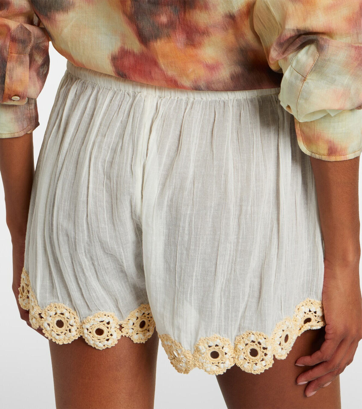 Ulla Johnson Liya crochet-trimmed cotton shorts