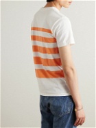 Velva Sheen - Wide Wave Striped Cotton-Jersey T-Shirt - White