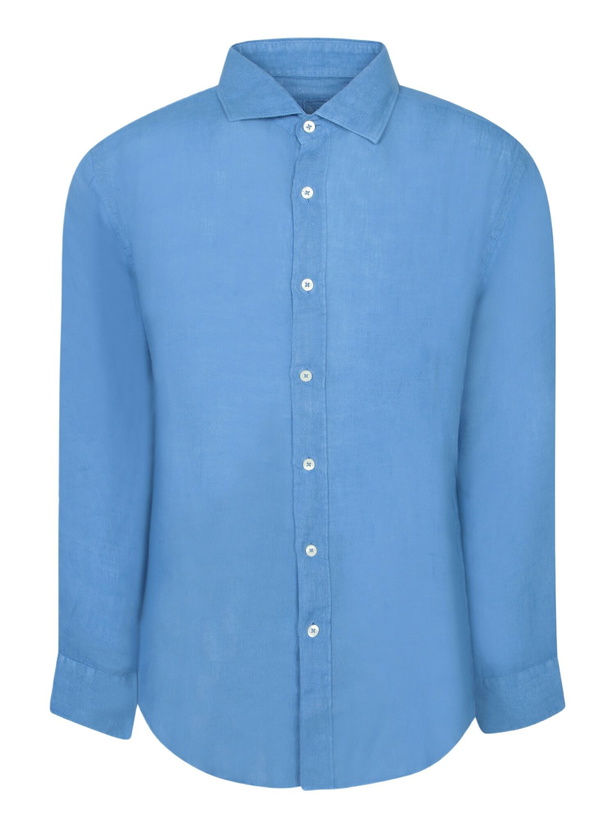 Photo: 120% Lino Slim Fit Shirt In Indigo