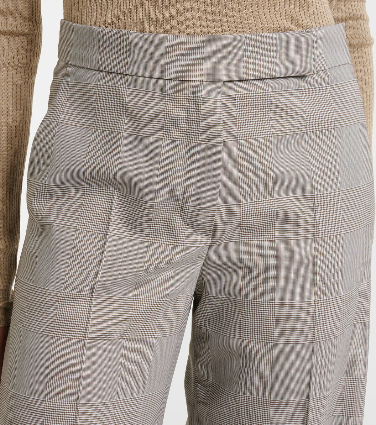 Max Mara Checked virgin wool wide-leg pants